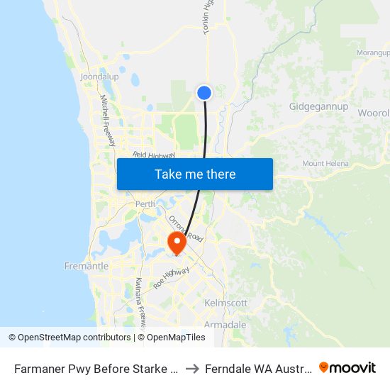 Farmaner Pwy Before Starke Turn to Ferndale WA Australia map