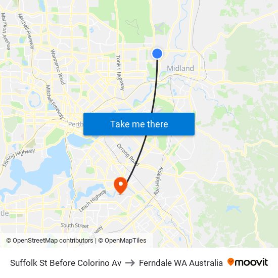 Suffolk St Before Colorino Av to Ferndale WA Australia map