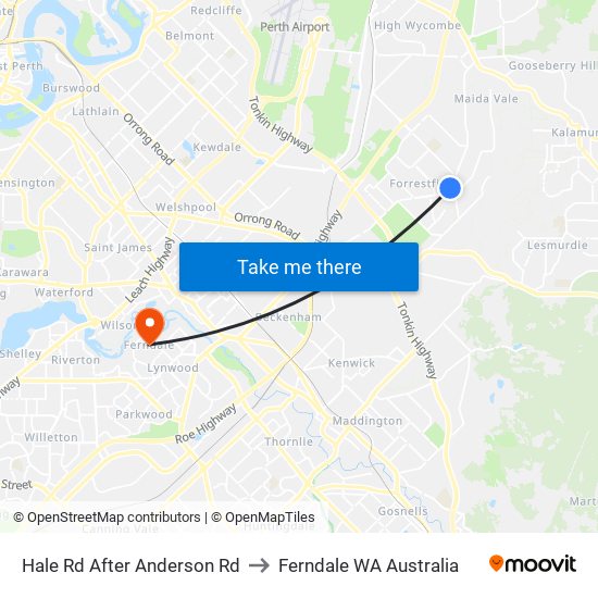Hale Rd After Anderson Rd to Ferndale WA Australia map