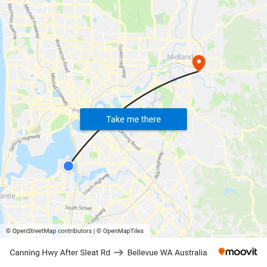 Canning Hwy After Sleat Rd to Bellevue WA Australia map