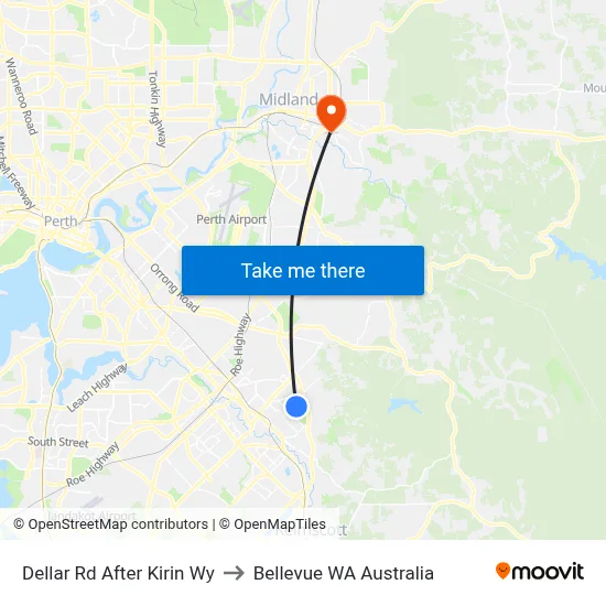 Dellar Rd After Kirin Wy to Bellevue WA Australia map