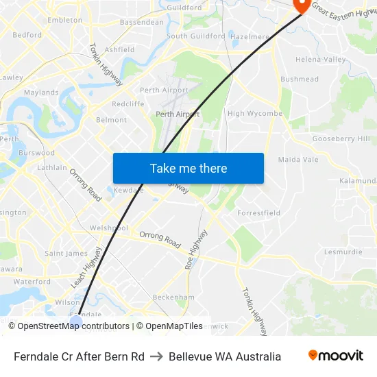 Ferndale Cr After Bern Rd to Bellevue WA Australia map