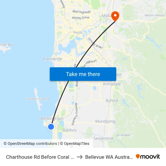 Charthouse Rd Before Coral Rd to Bellevue WA Australia map