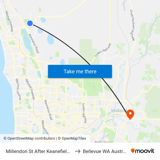 Millendon St After Keanefield Dr to Bellevue WA Australia map