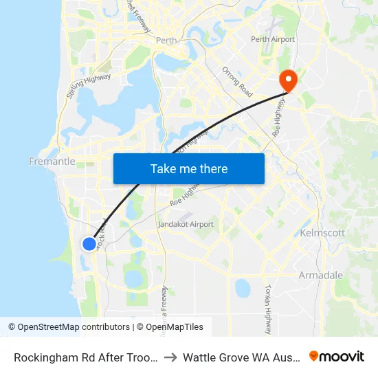 Rockingham Rd After Troode St to Wattle Grove WA Australia map