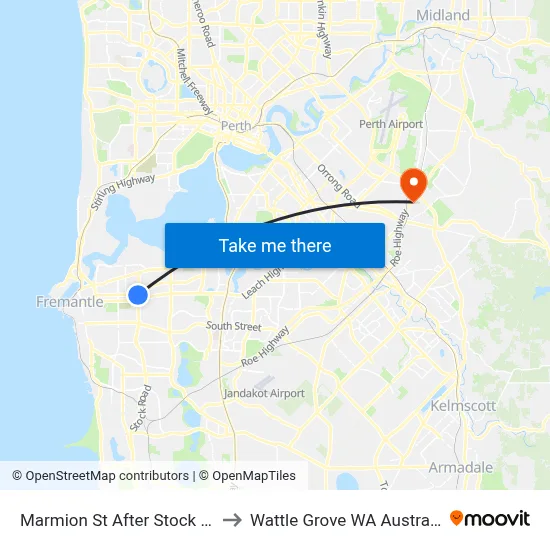 Marmion St After Stock Rd to Wattle Grove WA Australia map