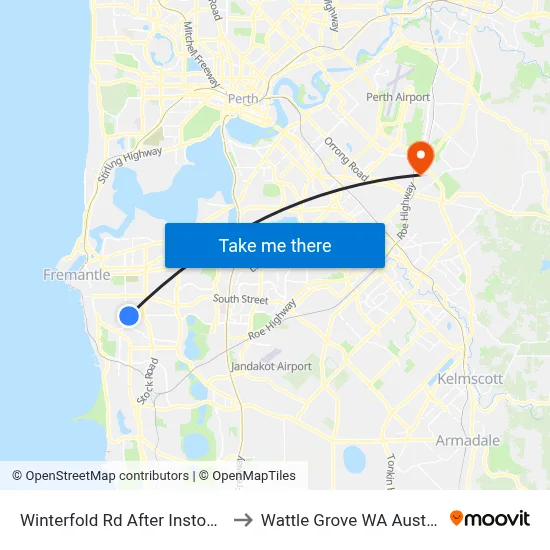 Winterfold Rd After Instone St to Wattle Grove WA Australia map