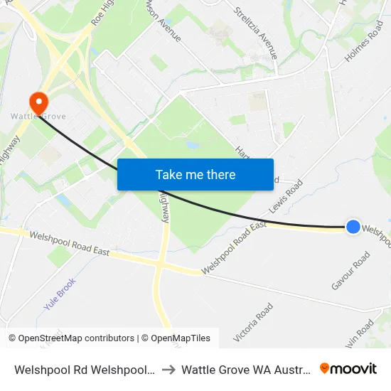 Welshpool Rd Welshpool Rd to Wattle Grove WA Australia map