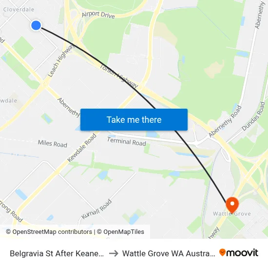 Belgravia St After Keane St to Wattle Grove WA Australia map