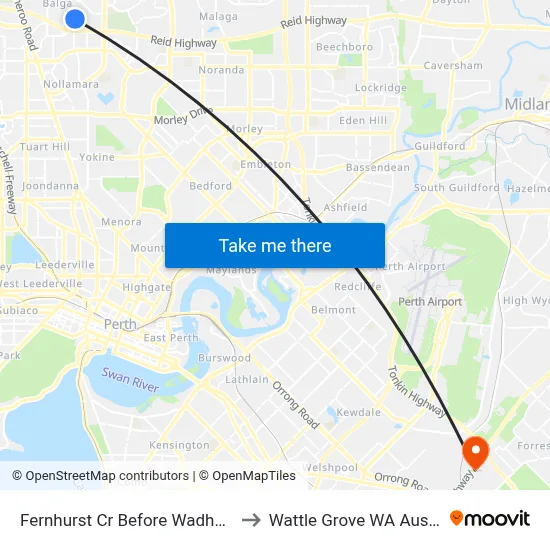 Fernhurst Cr Before Wadhurst St to Wattle Grove WA Australia map