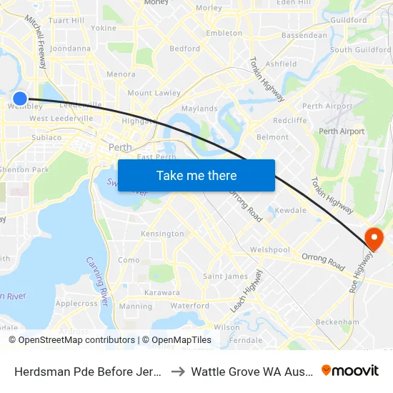 Herdsman Pde Before Jersey St to Wattle Grove WA Australia map