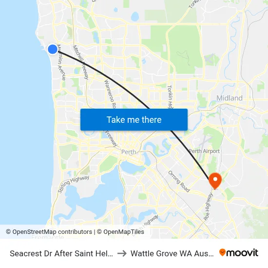 Seacrest Dr After Saint Helier Dr to Wattle Grove WA Australia map