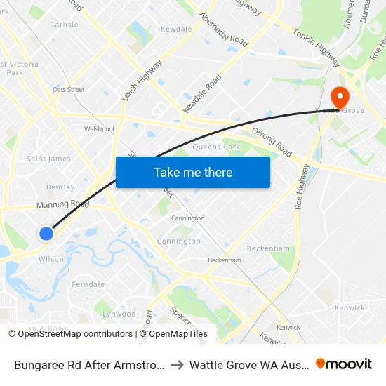 Bungaree Rd After Armstrong Rd to Wattle Grove WA Australia map