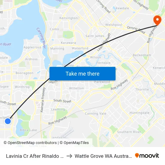 Lavinia Cr After Rinaldo Cr to Wattle Grove WA Australia map