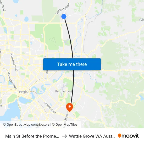 Main St Before the Promenade to Wattle Grove WA Australia map