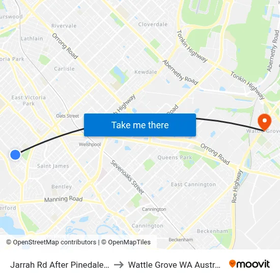 Jarrah Rd After Pinedale St to Wattle Grove WA Australia map