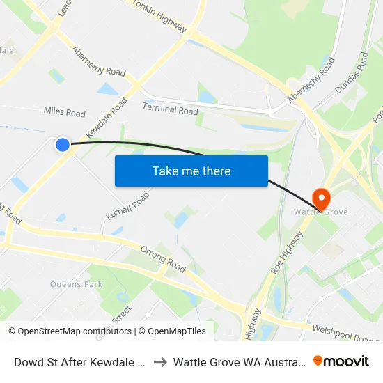 Dowd St After Kewdale Rd to Wattle Grove WA Australia map