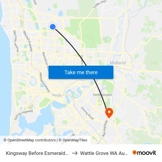Kingsway   Before Esmeralda Pass to Wattle Grove WA Australia map
