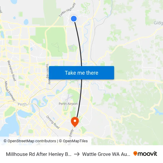 Millhouse Rd After Henley Brook Av to Wattle Grove WA Australia map