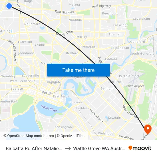 Balcatta Rd After Natalie Wy to Wattle Grove WA Australia map