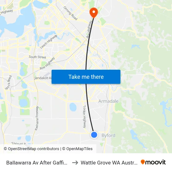 Ballawarra Av After Gaffin Rd to Wattle Grove WA Australia map