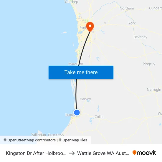 Kingston Dr After Holbrook Rd to Wattle Grove WA Australia map