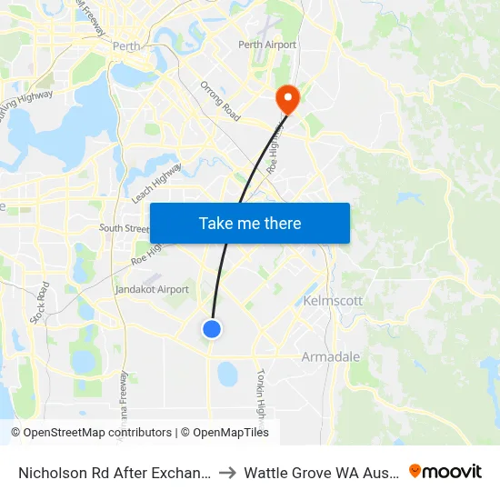Nicholson Rd After Exchange Av to Wattle Grove WA Australia map