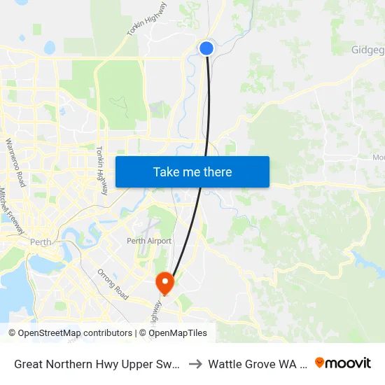 Great Northern Hwy Upper Swan Primary S1 to Wattle Grove WA Australia map