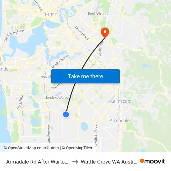 Armadale Rd After Warton Rd to Wattle Grove WA Australia map