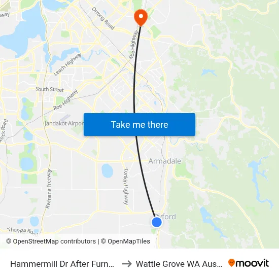 Hammermill Dr After Furnace St to Wattle Grove WA Australia map