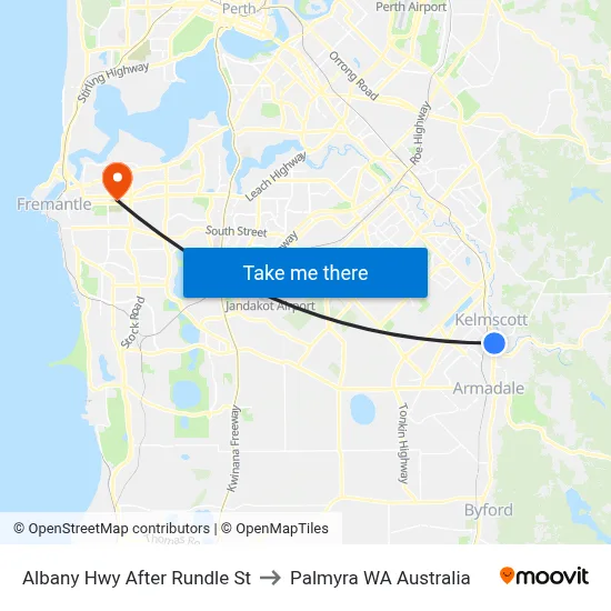 Albany Hwy After Rundle St to Palmyra WA Australia map