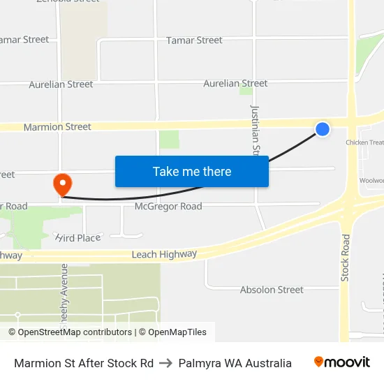 Marmion St After Stock Rd to Palmyra WA Australia map