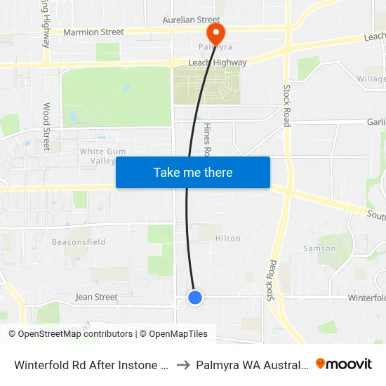 Winterfold Rd After Instone St to Palmyra WA Australia map