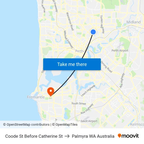 Coode St Before Catherine St to Palmyra WA Australia map