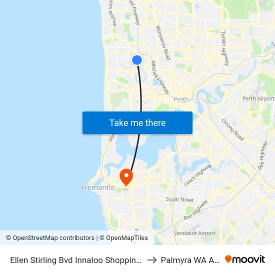 Ellen Stirling Bvd Innaloo Shopping Ctr Cat Id 35 to Palmyra WA Australia map