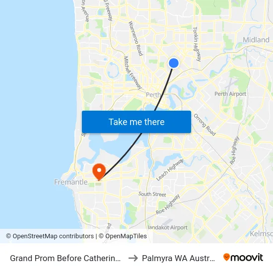 Grand Prom Before Catherine St to Palmyra WA Australia map