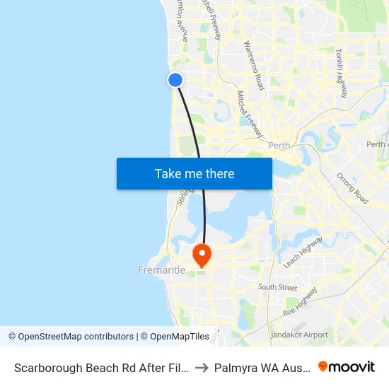 Scarborough Beach Rd After Filburn St to Palmyra WA Australia map