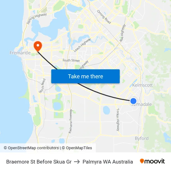 Braemore St Before Skua Gr to Palmyra WA Australia map