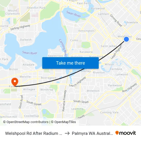 Welshpool Rd After Radium St to Palmyra WA Australia map