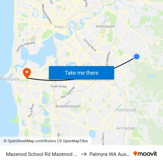 Mazenod School Rd Mazenod College to Palmyra WA Australia map