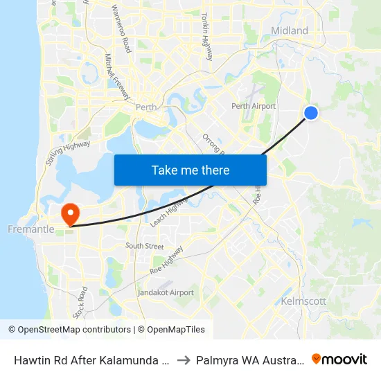 Hawtin Rd After Kalamunda Rd to Palmyra WA Australia map