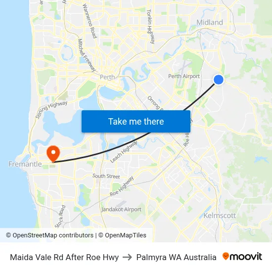 Maida Vale Rd After Roe Hwy to Palmyra WA Australia map