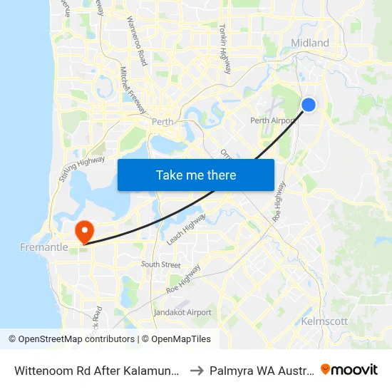 Wittenoom Rd After Kalamunda Rd to Palmyra WA Australia map