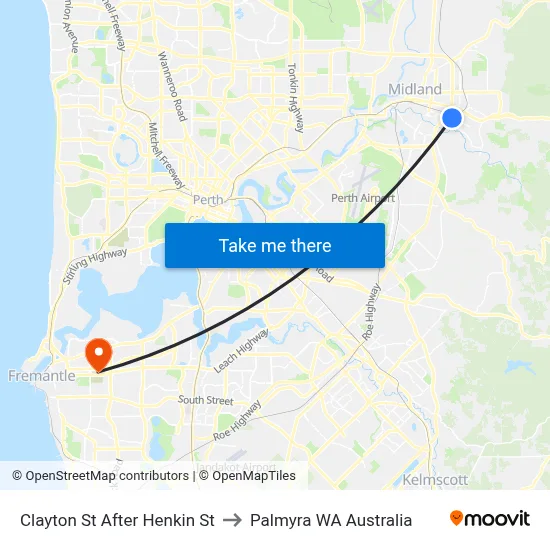 Clayton St After Henkin St to Palmyra WA Australia map