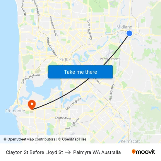 Clayton St Before Lloyd St to Palmyra WA Australia map
