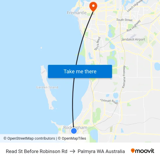 Read St Before Robinson Rd to Palmyra WA Australia map