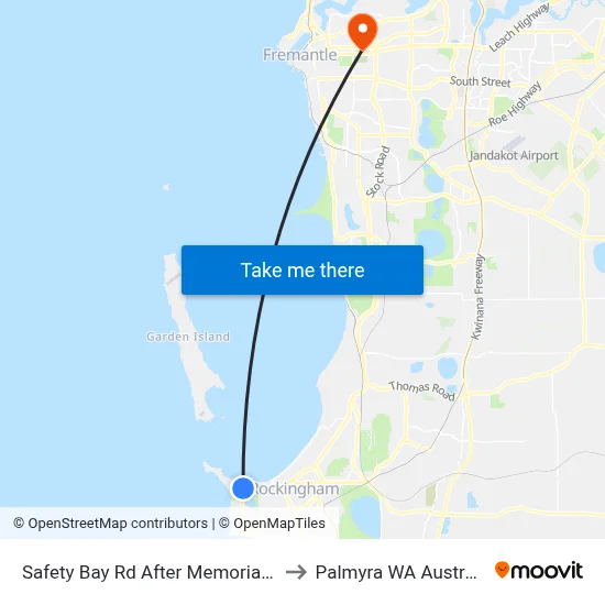 Safety Bay Rd After Memorial Dr to Palmyra WA Australia map