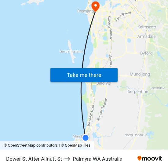 Dower St After Allnutt St to Palmyra WA Australia map