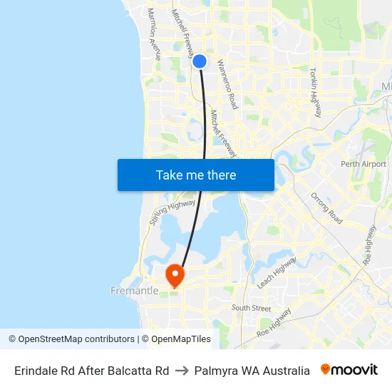 Erindale Rd After Balcatta Rd to Palmyra WA Australia map