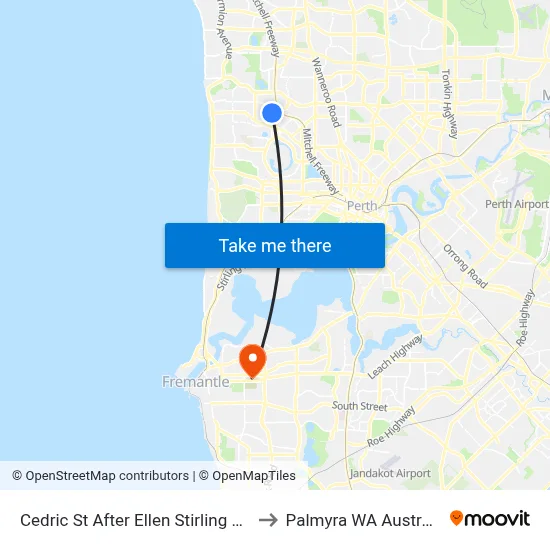 Cedric St After Ellen Stirling Bvd to Palmyra WA Australia map
